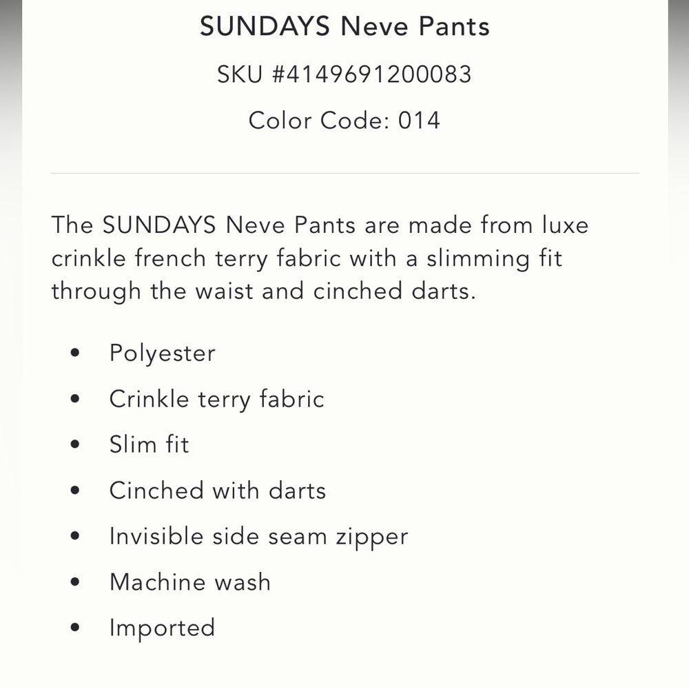 Anthropologie Sundays Cream Track Suit sz M - Picture 14 of 15